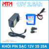 khoi pin 12V 3S 2600mah 25A kem sac 1