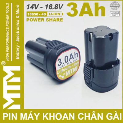 Pin máy khoan bắt vít 16.8V 3Ah 4 cell MTM - khe chân gài chuẩn B