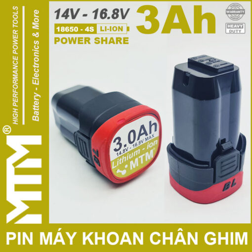 Pin may khoan van vit thiet bi 16V 3000mah 4S chan ghim MTM 1