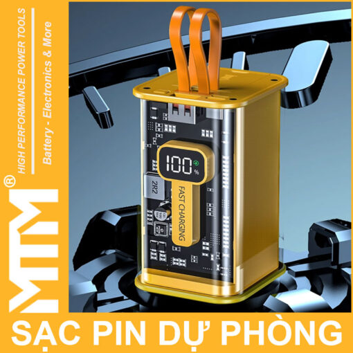 Pin sac du phong 16000mah USB Micro TypeC lightning LED bao pin sac nhanh gia re