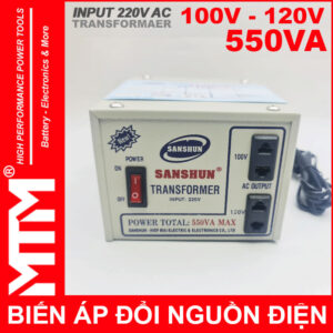 Bien Ap 220v Ra 110V 550VA Sanshun Chinh Hang