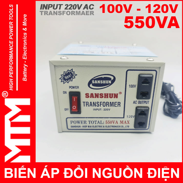 Bien Ap 220v Ra 110V 550VA Sanshun Chinh Hang Bien Ap 220v Ra 110V 550VA Sanshun Chinh Hang