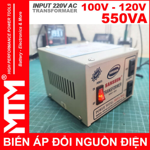 Bien ap 220v ra 110V tiu lanh 550VA Sanshun chinh hang