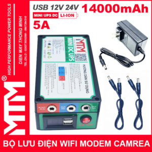 Bo Nguon Du Phong Wifi Modem Camera 12V 24V 5A 14000mah Led Bao Vont Chinh Hang