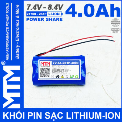 Pin sạc Lithium-ion 7.4V 8.4V 4000mAh - mạch bảo vệ 4A MTM
