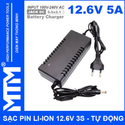 Sạc pin Li-ion 12.6V 3S 5A có quạt - tự động thông minh