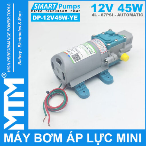May bom ap luc mini tu dong 12V 45W 4L Smartpumps DP 12V45W YE binh phun thuoc sau
