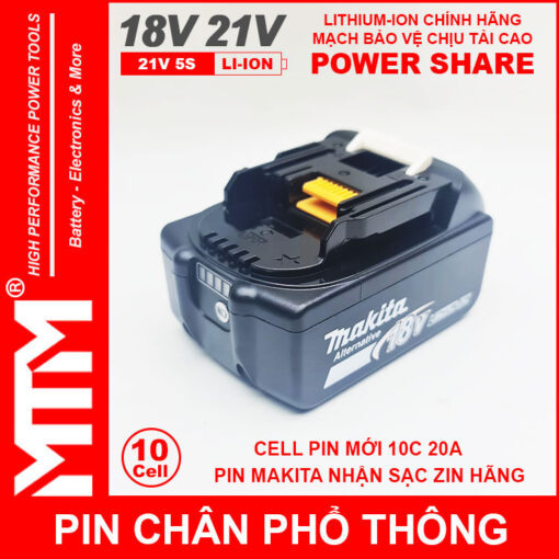 Pin chan pho thong makita 10cell 4Ah nhan sac zin chinh hang bao pin 2
