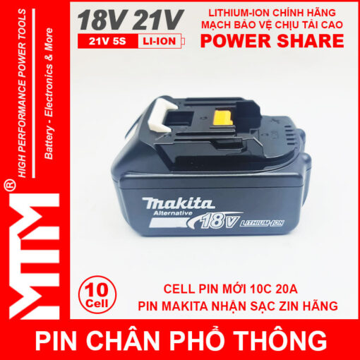 Pin chan pho thong makita 10cell 4Ah nhan sac zin chinh hang gia re 2