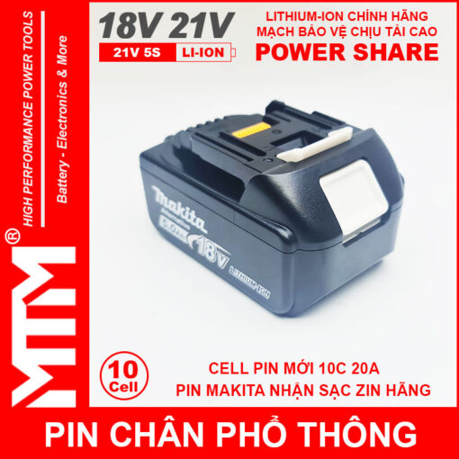 Pin chan pho thong makita 10cell 4Ah nhan sac zin chinh hang gia tot 2
