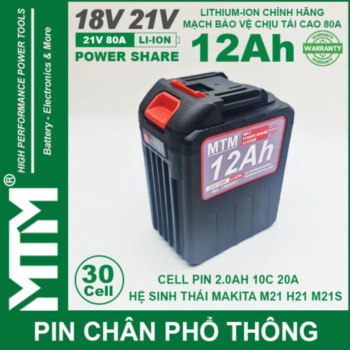 Pin makita chong soc 20 cell 12Ah 80A den bao pin cell 2000mah 1