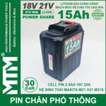 Pin Makita Chong Soc 30 Cell 15Ah 80A Den Bao Pin Cell 2500mah Chinh Hang