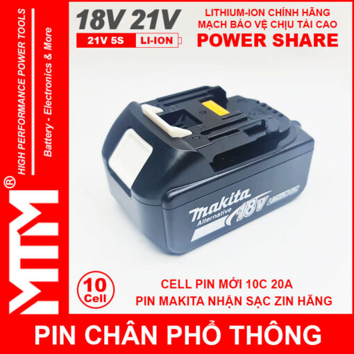 dong pin chan pho thong makita 10cell 4Ah nhan sac zin chinh hang 2