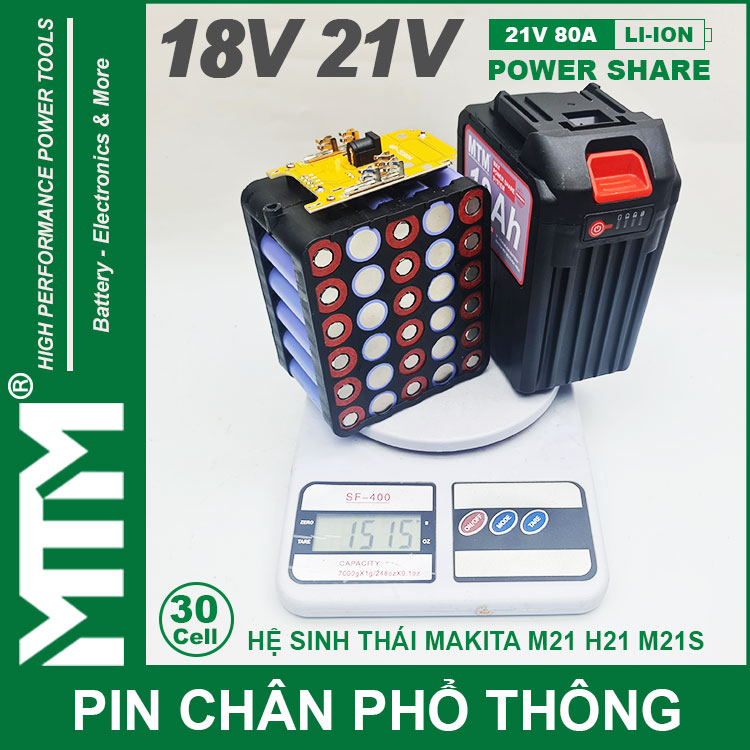 Khoi Luong Pin Chan Pho Thong Makita Chong Soc 30 Cell