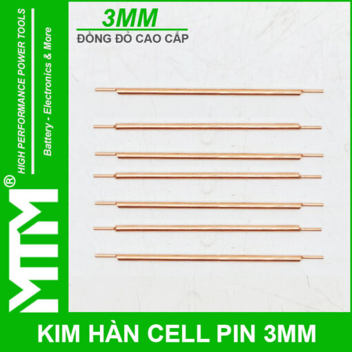 Kim hàn cell pin 3mm 10cm đồng - 2 đầu lệch tâm
