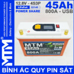 Binh Ac Quy Pin Sat 12V 45Ah 4S3P 32140 800A Chinh Hang