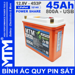 Binh Ac Quy Pin Sat 12V 45Ah 4S3P 32140 800A Chinh Hang Gia Re