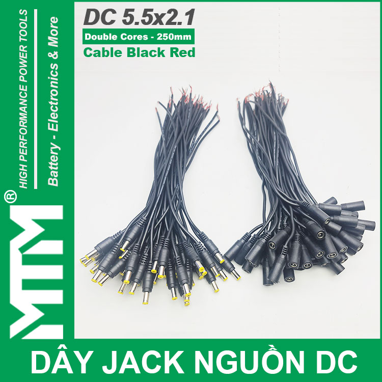 Day Jack DC 250mm Duc Cai Male Female Jack Cable Adapter Plug Power Supply