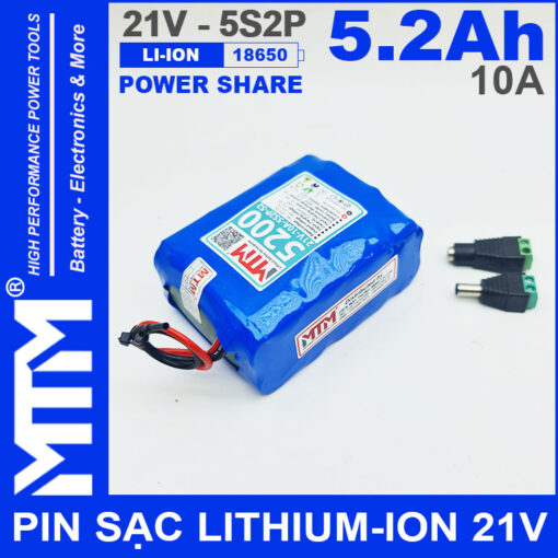 Khoi pin 21V 5200mAh 10A 5S2P MTM gia re 1