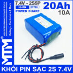 Pin 7V 8V 10A 2S5P 21700 MTM 20000mah Chinh Hang
