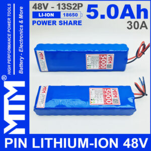 Pin LITHIUM ION 48V 5AH 30A 13S2P MTM 5000mah Gia Re Cao Cap