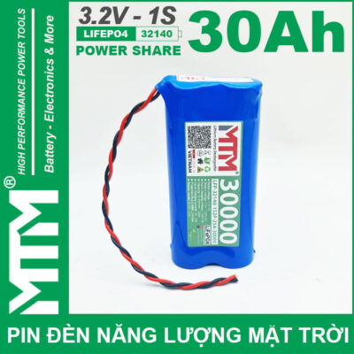 Pin đèn năng lượng mặt trời 3.2V 30Ah cell pin sắt LiFePo4 32140 MTM