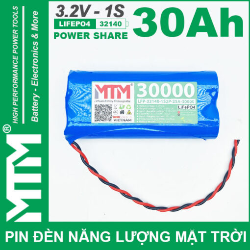 Pin den nang luong mat troi 3v2 30Ah 30000mAh cell pin sat Lifepo4 32140 cao cap loai 1