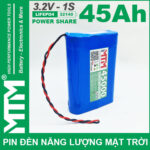 Pin Den Nang Luong Mat Troi 3v2 45Ah 45000mAh Cell Pin Sat Lifepo4 32140 Cao Cap