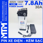 Pin Xe đien 48V 54V 7800mAh 30A Leb Bao Pin