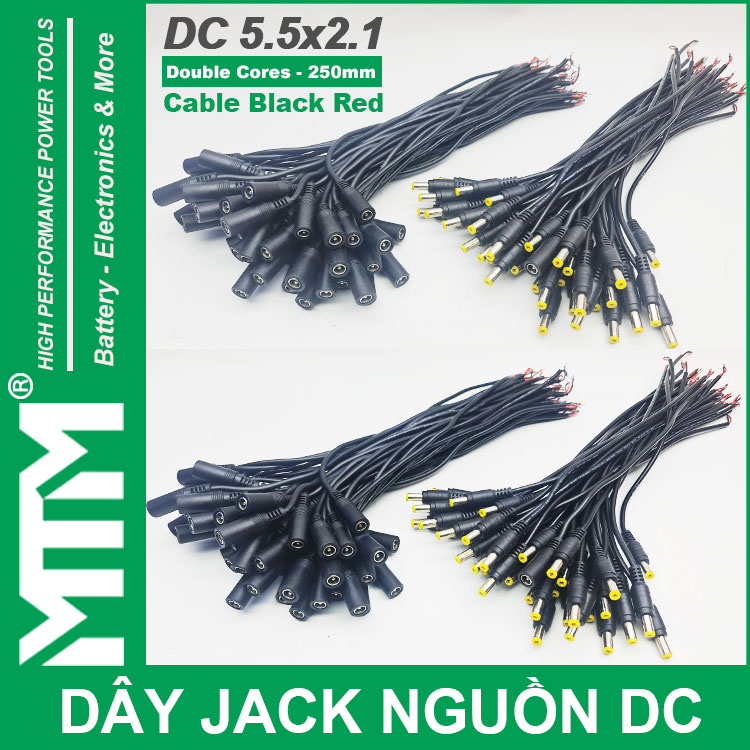 Ban Day Jack DC 250mm Duc Cai Male Female Jack Cable Adapter Plug Power Supply