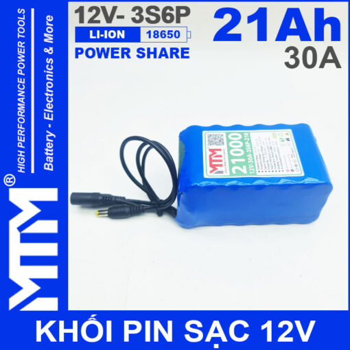 gia Pin 12V 30A 3S6P 18650 21Ah MTM 2