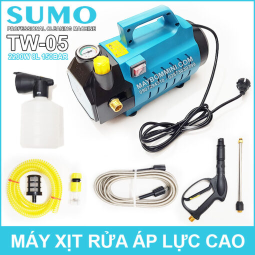 Máy xịt rửa áp lực cao 220V 2200W 150Bar 8L SUMO TW-05 có chỉnh áp lực