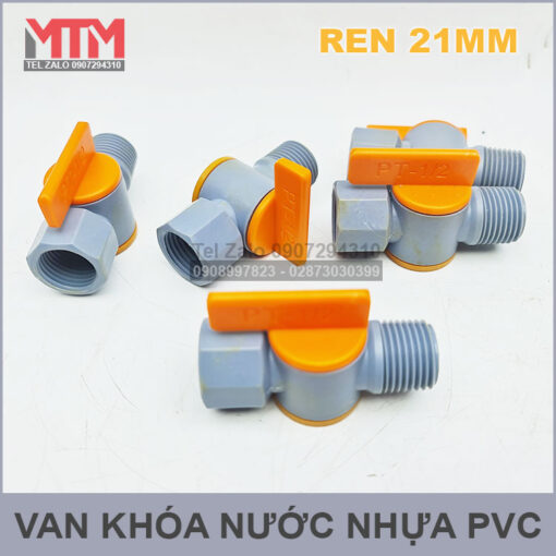 Khóa nước nhựa PVC ren 21mm
