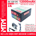 Bo Nguon Dien Du Phong Wifi Modem Camera 5V 12V 2A 12000mah