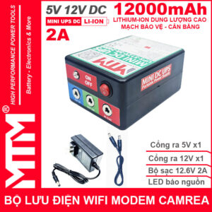 Bo Nguon Dien Du Phong Wifi Modem Camera 5V 12V 2A 12000mah