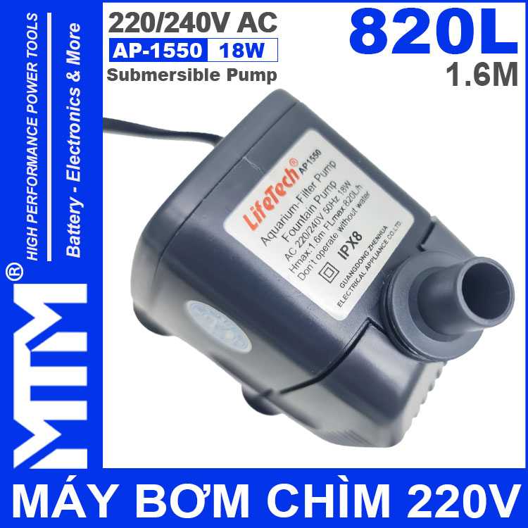Bom Ho Ca May Bom Chim 220V 820L AP1550 LifeTech Bom Ho Ca May Bom Chim 220V 820L AP1550 LifeTech