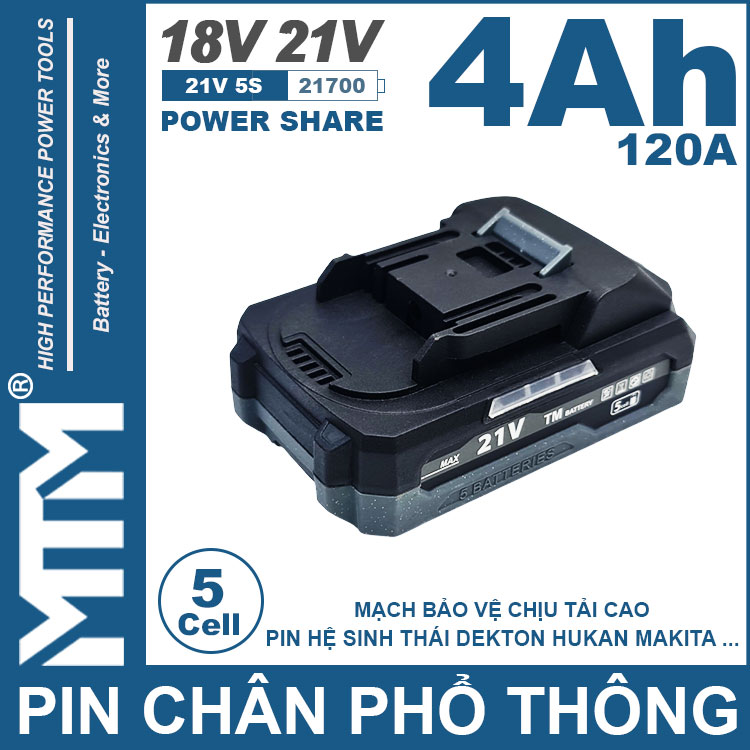 Ban Pin Chan Pho Thong 21V 120A Led 2 Hong Cell 21700 4Ah Ban Pin Chan Pho Thong 21V 120A Led 2 Hong Cell 21700 4Ah