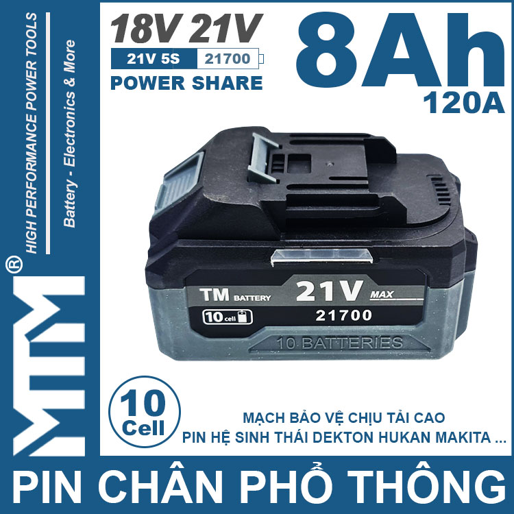 Ban Pin Chan Pho Thong 21V 120A Led 2 Hong Cell 21700 8Ah Ban Pin Chan Pho Thong 21V 120A Led 2 Hong Cell 21700 8Ah