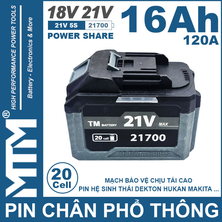 Gia Pin Chan Pho Thong 21V 120A Led 2 Hong Cell 21700 16Ah 20cell Gia Pin Chan Pho Thong 21V 120A Led 2 Hong Cell 21700 16Ah 20cell