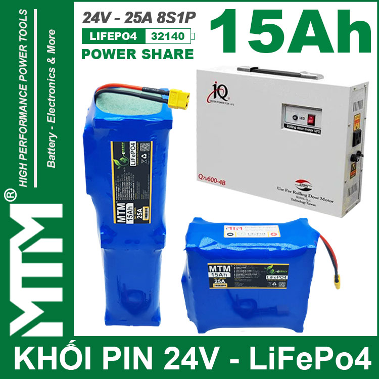 Phu Kien Thay The UPS Cua Cuon Pin 24V 15Ah 25A Pin Sat LiFepo4 32140 8S1P MTM Dai Phu Kien Thay The UPS Cua Cuon Pin 24V 15Ah 25A Pin Sat LiFepo4 32140 8S1P MTM Dai