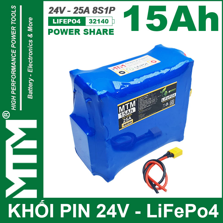 Pin 24V 15Ah 25A Pin Sat LiFepo4 32140 8S1P MTM Gia Re Pin 24V 15Ah 25A Pin Sat LiFepo4 32140 8S1P MTM Gia Re