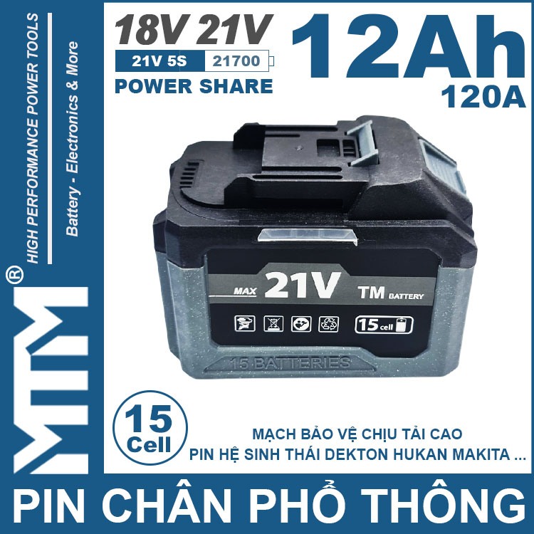 Pin Chan Pho Thong 21V 120A Led 2 Hong Cell 21700 12Ah 15cell Pin Chan Pho Thong 21V 120A Led 2 Hong Cell 21700 12Ah 15cell