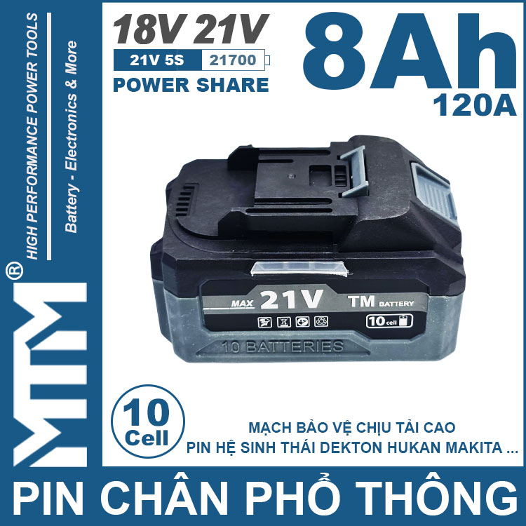 Pin Chan Pho Thong 21V 120A Led 2 Hong Cell 21700 8Ah Pin Chan Pho Thong 21V 120A Led 2 Hong Cell 21700 8Ah